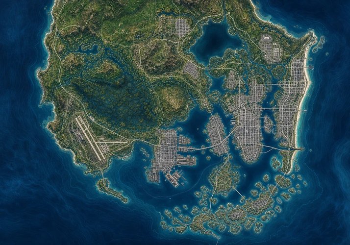 official image of GTA 6's map is almost as big as Rockstar's last 3 games combined, contains 'an ord