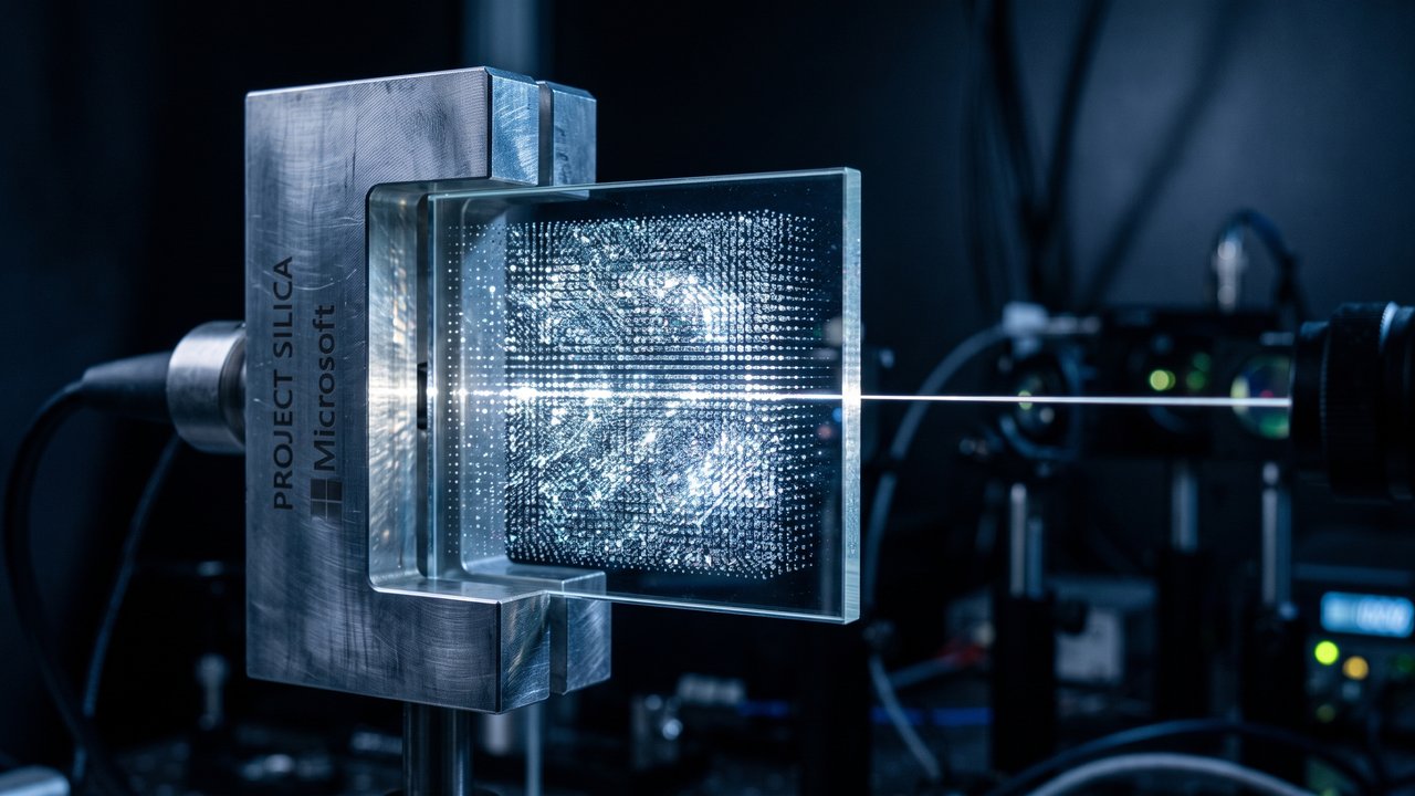 Microsoft project silica uses borosilicate glass for 10,000-year data storage