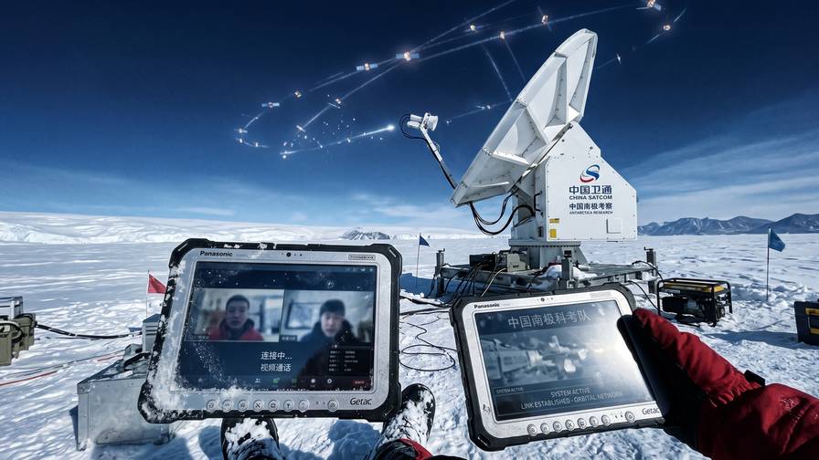China links the two poles with a satellite video call