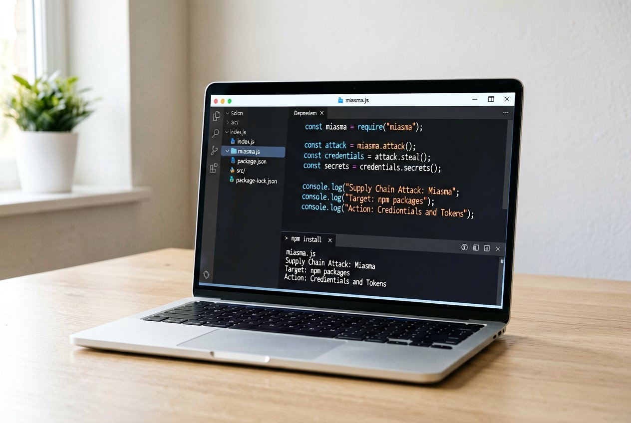 Miasma worm poisons npm packages to harvest dev secrets