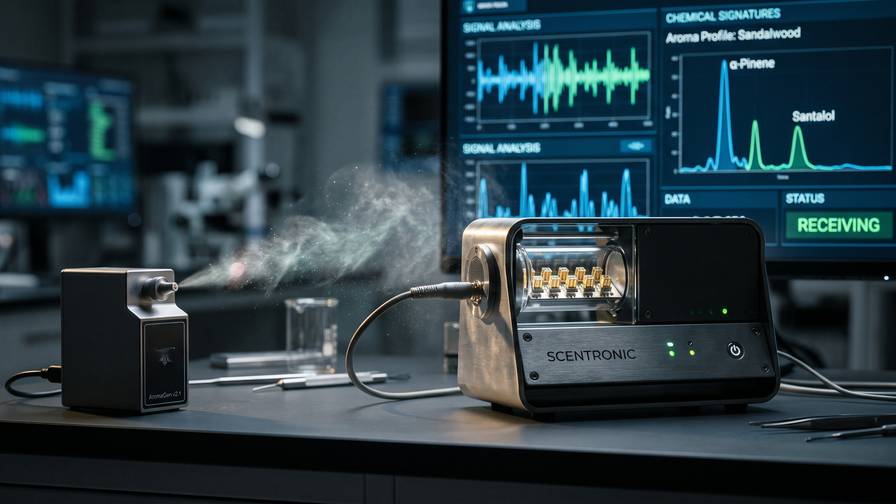 An electronic nose sends smells at a distance with the Scentronic system